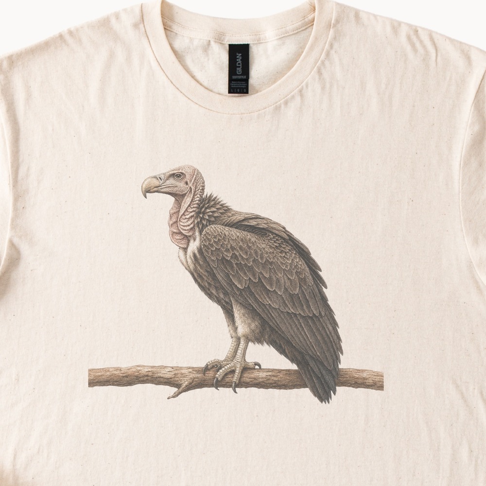 Majestic Vulture Perched on Branch Graphic Tee